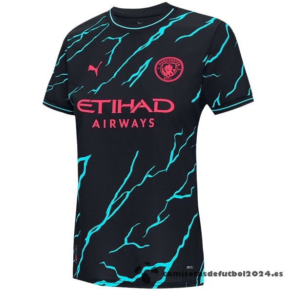 Tercera Camiseta Mujer Manchester City 2023 2024 Negro Venta Replicas