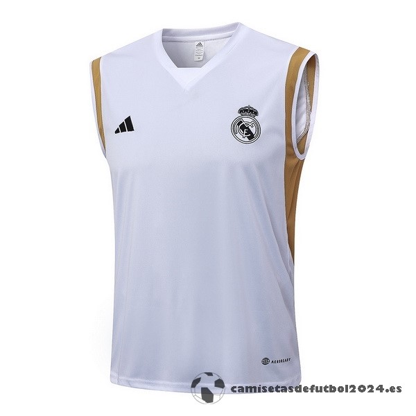 Camiseta Sin Mangas Real Madrid 2023 2024 Blanco I Amarillo Venta Replicas