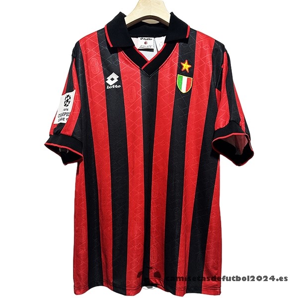 Casa Camiseta AC Milan Retro 1994 Negro Rojo Venta Replicas