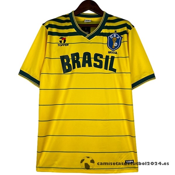 Casa Camiseta Brasil Retro 1984 Amarillo Venta Replicas