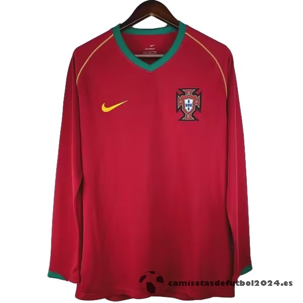 Casa Camiseta Manga Larga Portugal Retro 2006 Rojo Venta Replicas