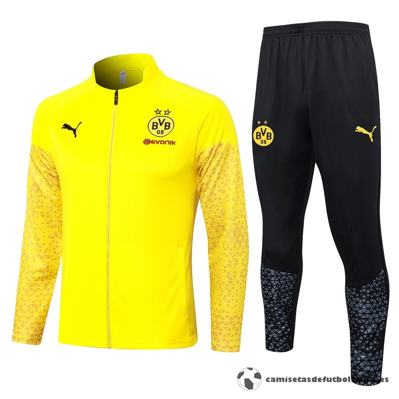 Conjunto Completo Ropa Deportiva Con Cremallera Larga Borussia Dortmund 2023 2024 Amarillo I Negro Venta Replicas