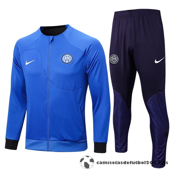 Conjunto Completo Ropa Deportiva Con Cremallera Larga Inter Milán 2023 2024 Azul Purpura Venta Replicas