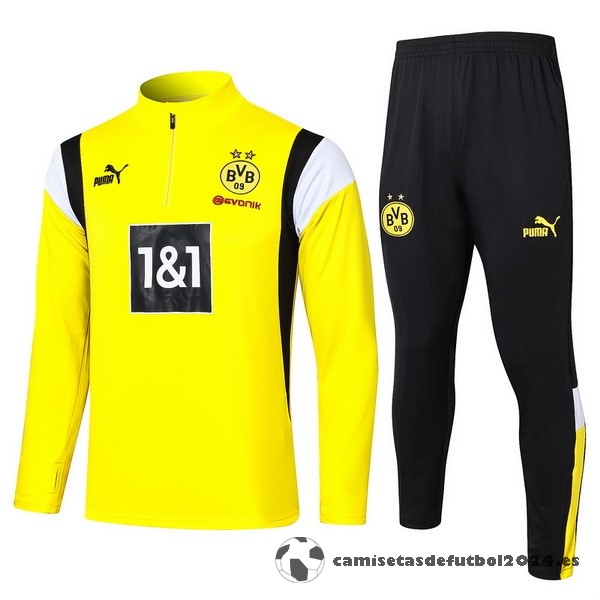 Conjunto Completo Sudadera Entrenamiento Borussia Dortmund 2023 2024 Amarillo Negro Blanco Venta Replicas