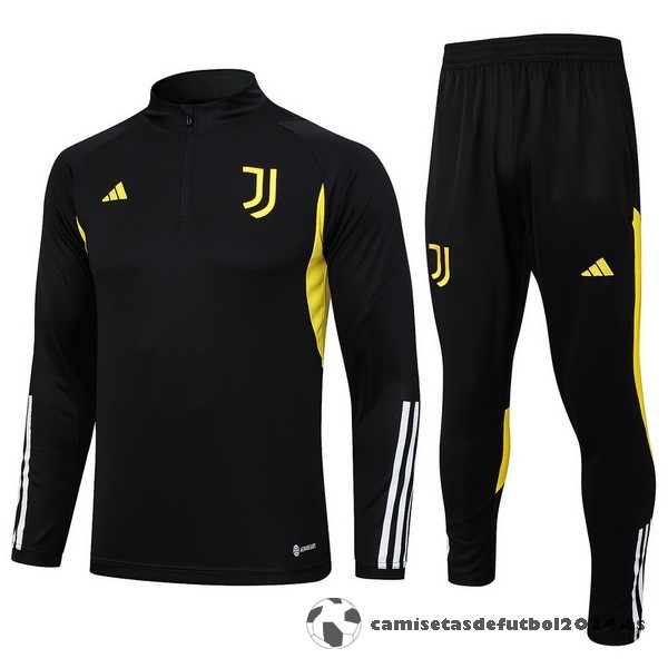 Conjunto Completo Sudadera Entrenamiento Juventus 2023 2024 Negro Amarillo Blanco Venta Replicas