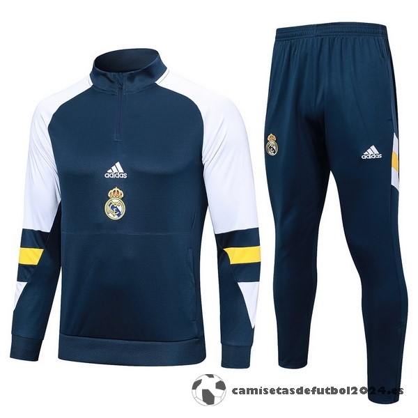 Conjunto Completo Sudadera Entrenamiento Real Madrid 2023 2024 Azul Blanco Amarillo Venta Replicas
