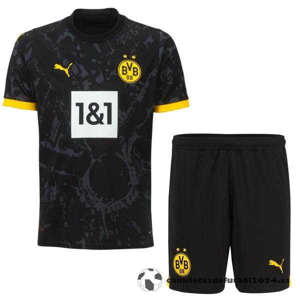 Segunda Conjunto De Niños Borussia Dortmund 2023 2024 Negro Amarillo Venta Replicas