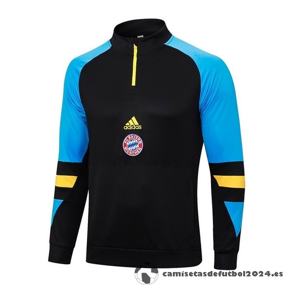 Sudadera Entrenamiento Bayern Múnich 2023 2024 Negro Azul Amarillo Venta Replicas