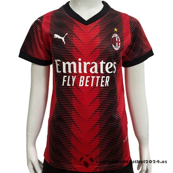 Tailandia Casa Jugadores Camiseta Niños AC Milan 2023 2024 Rojo Venta Replicas