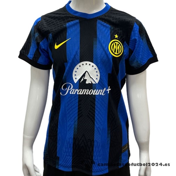 Tailandia Casa Jugadores Camiseta Niños Inter Milán 2023 2024 Azul Negro Venta Replicas
