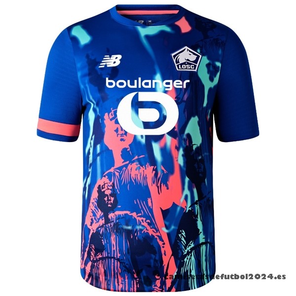 Tailandia Cuarta Camiseta Lille 2023 2024 Azul Venta Replicas