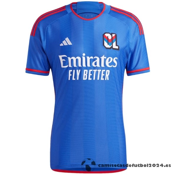 Tailandia Segunda Camiseta Lyon 2023 2024 Azul Venta Replicas
