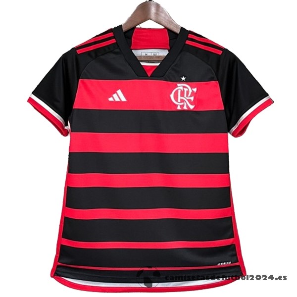Casa Camiseta Mujer Flamengo 2024 2025 Rojo Negro Venta Replicas
