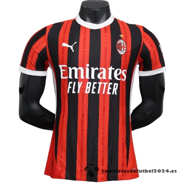 Casa Concepto Jugadores Camiseta AC Milan 2024 2025 Rojo Negro Venta Replicas