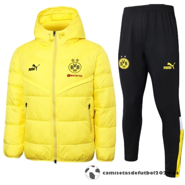 Conjunto Completo Chaqueta De Algodón Borussia Dortmund 2023 2024 Amarillo Negro Venta Replicas