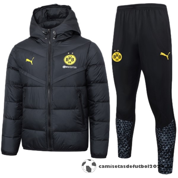 Conjunto Completo Chaqueta De Algodón Borussia Dortmund 2023 2024 Negro Venta Replicas
