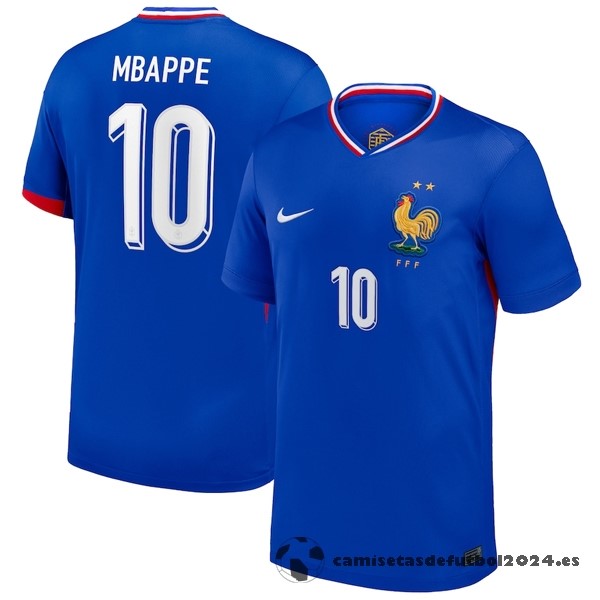 NO.10 Mbappe Tailandia Casa Camiseta Francia 2024 Azul Venta Replicas