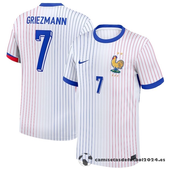NO.7 Griezmann Tailandia Segunda Camiseta Francia 2024 Blanco Venta Replicas