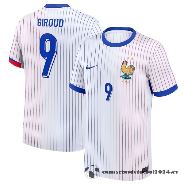 NO.9 Giroud Tailandia Segunda Camiseta Francia 2024 Blanco Venta Replicas