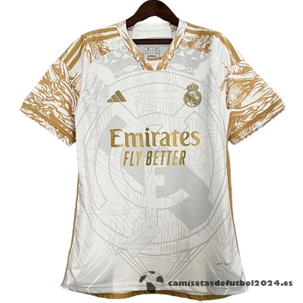 Tailandia Especial Camiseta Real Madrid 2023 2024 Amarillo Blanco Venta Replicas