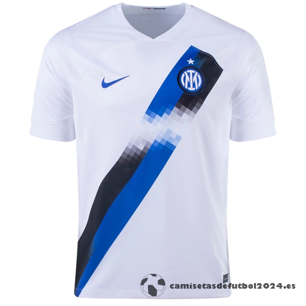 Tailandia Segunda Camiseta Inter Milán 2023 2024 Blanco Azul Venta Replicas